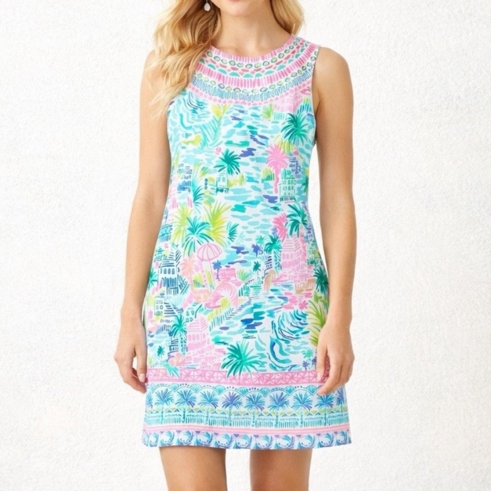 Lilly Pulitzer Gellar Shift Dress Private Island Tropical Vacation Resortwear